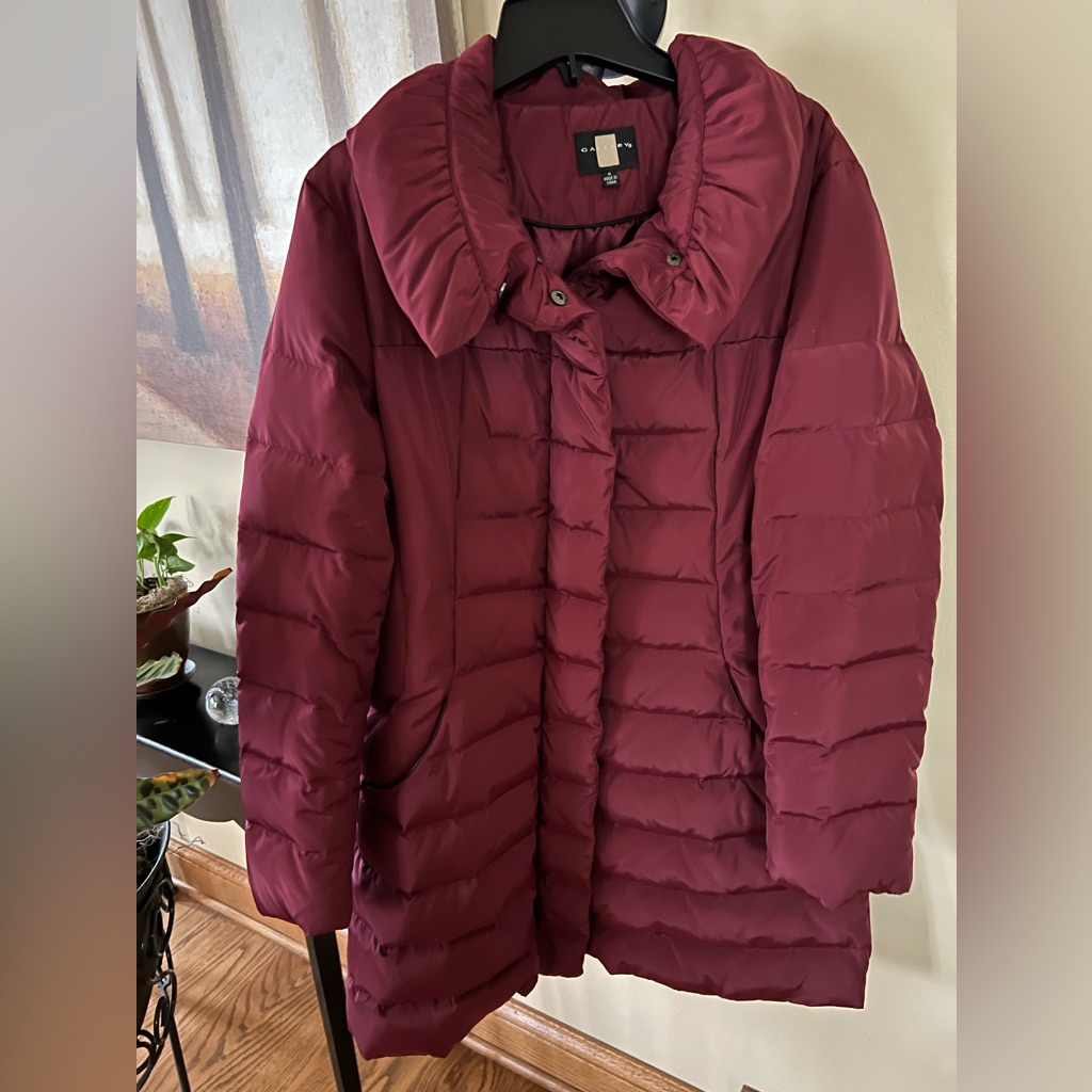 Women’s Gallery Merlot Color Puffer Coat Good Condition- Size M